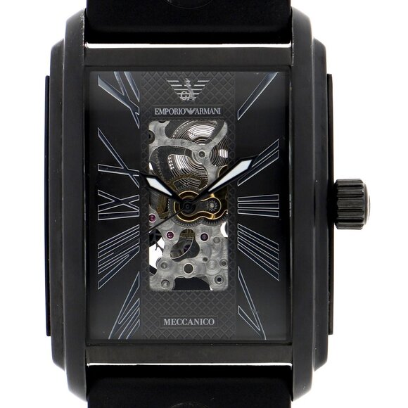 Emporio Armani 4226-30 Mechanico black SS/rubber AT - Picture 1 of 8